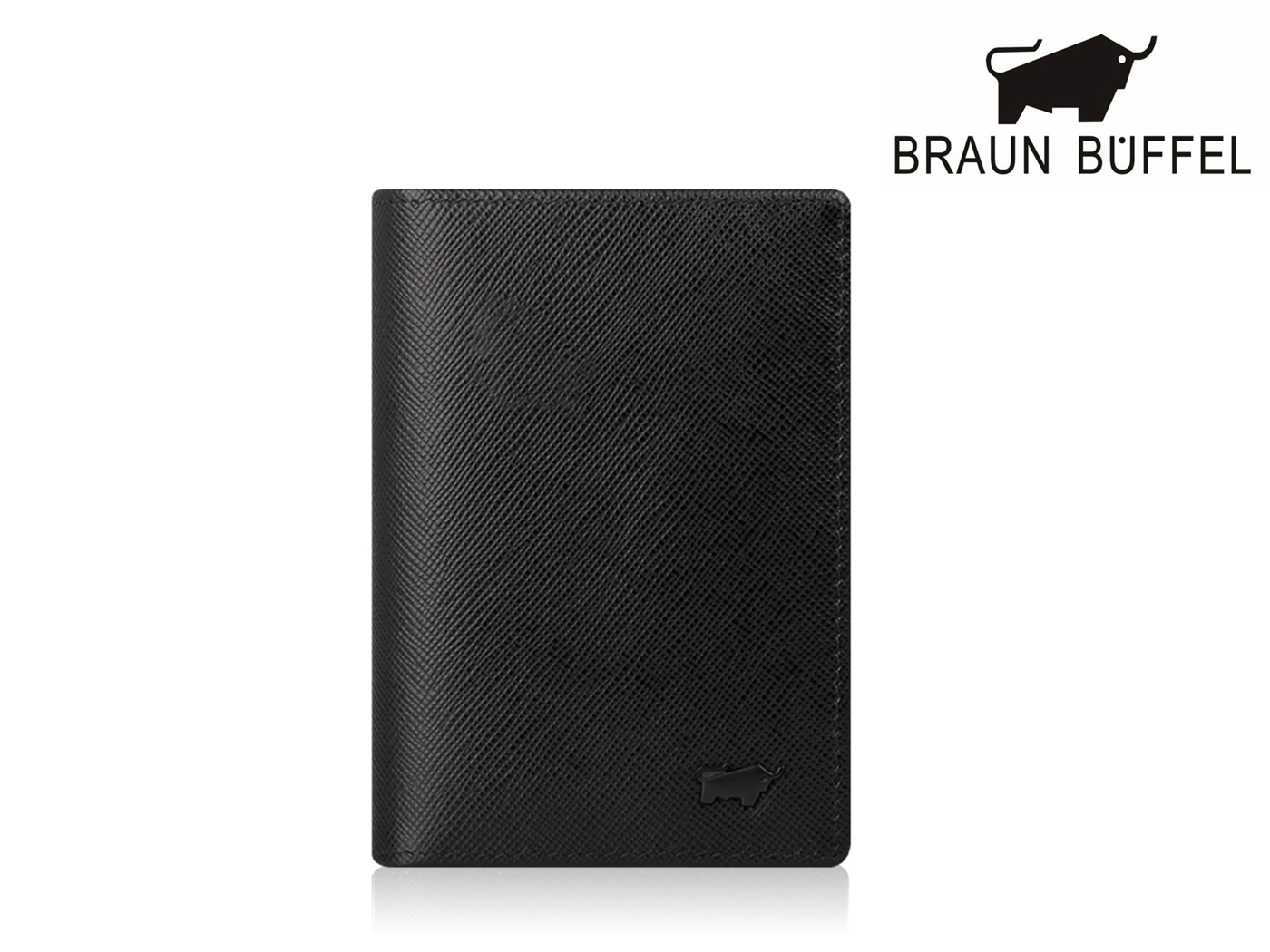 【全新品公司貨】BRAUN BUFFEL 德國小金牛 真皮名片夾 經典黑【寧寧小舖/台中30年老店】BF334-402-1