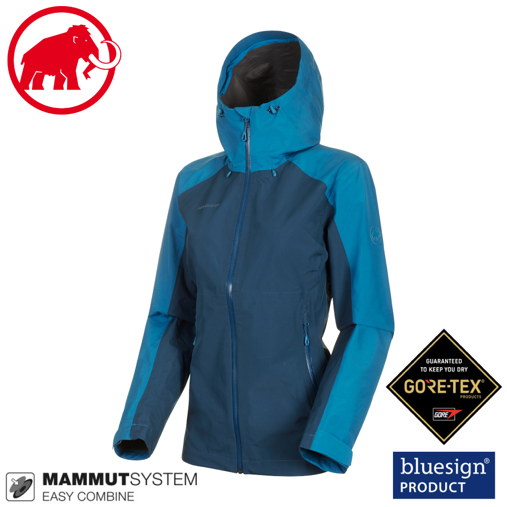 【MAMMUT 女 Convey Tour Gore-Tex 連帽防水外套《水鴨藍/藍寶石》】1010-26022/衝鋒衣