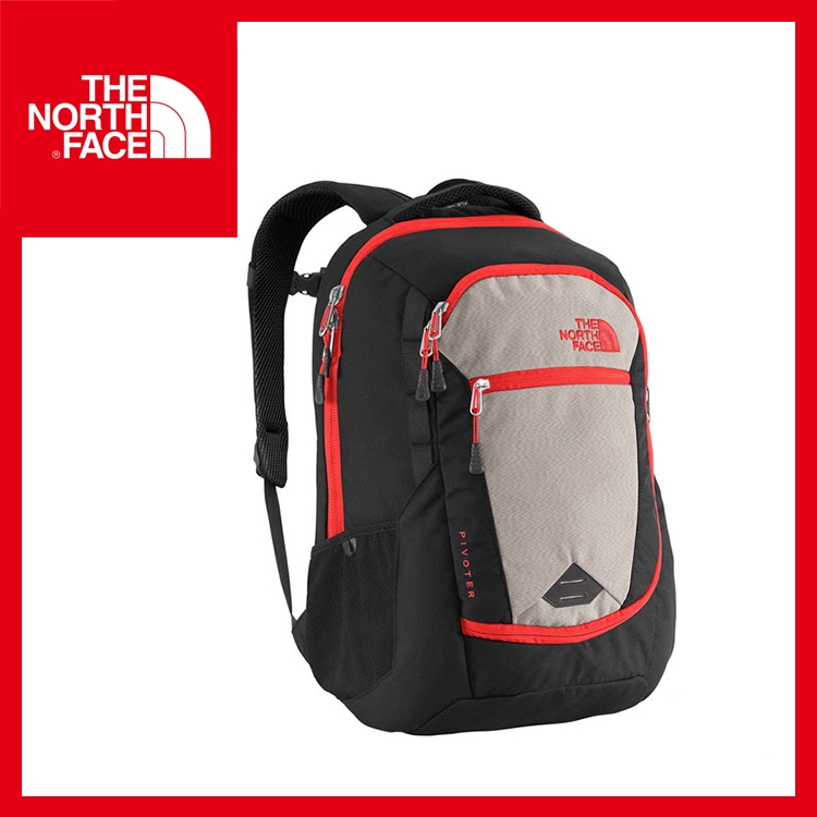 【The North Face 27L 15吋電腦背包《黑/火紅》】CHJ8/出國/旅遊/休閒