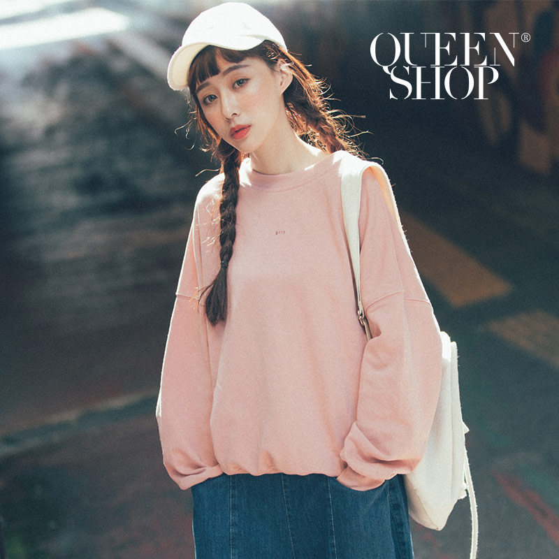 Ｑｕｅｅｎ Ｓｈｏｐ【01110424】GIRT字母印花長袖衛衣 兩色售＊現+預＊