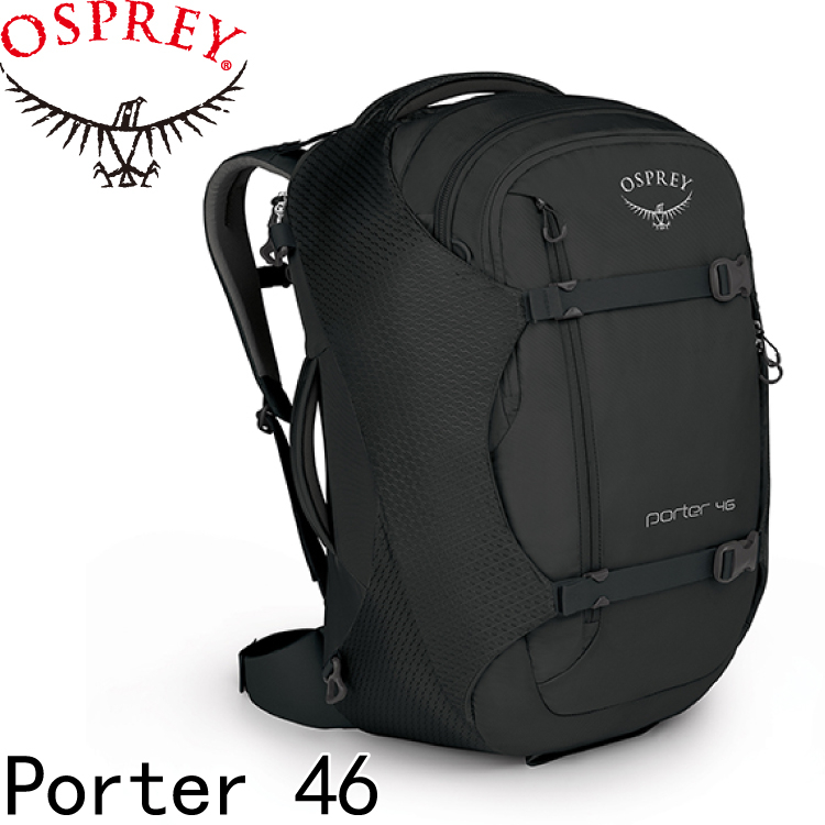 【OSPREY 美國 Porter 46《黑》】Porter 46/登山包/登山/健行/自助旅行/雙肩背包★滿額送