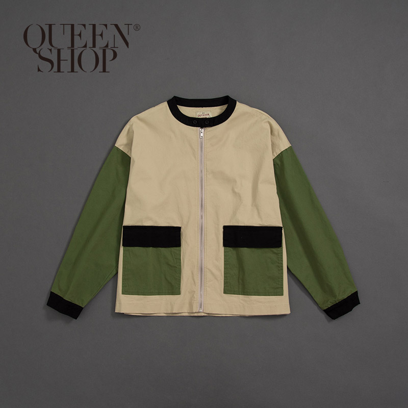 Ｑｕｅｅｎ Ｓｈｏｐ【02071139】中山領撞色拼接外套 1/2＊現+預＊