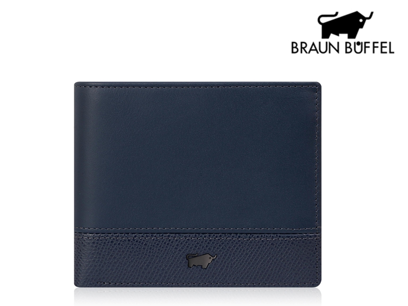 【全新正品】BRAUN BUFFEL 德國小金牛 真皮藍色男短夾【寧寧小舖/台中30年老店】BF322-317-1