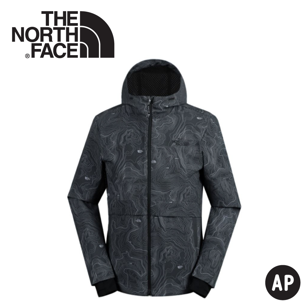 【The North Face 男 防風防潑外套《瀝青灰/地形圖》】3YVU/防潑水外套/防風外套/保暖外套
