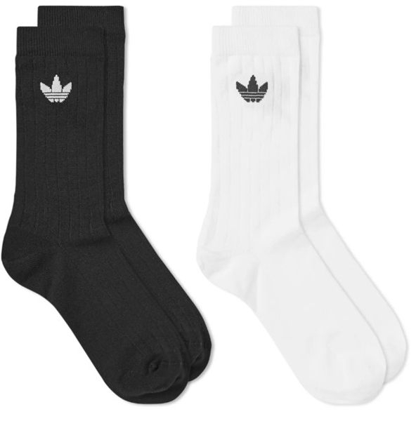 ADIDAS ORIGINALS 黑底 白底 基本款 三葉草 百搭 長襪 一組兩色 (布魯克林) DV1425