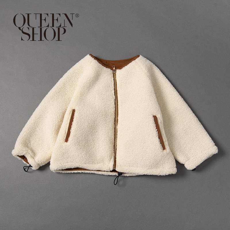 Ｑｕｅｅｎ Ｓｈｏｐ【02071189】童裝 親子系列 羔羊絨外套 兩色售 S/M/L＊現+預＊