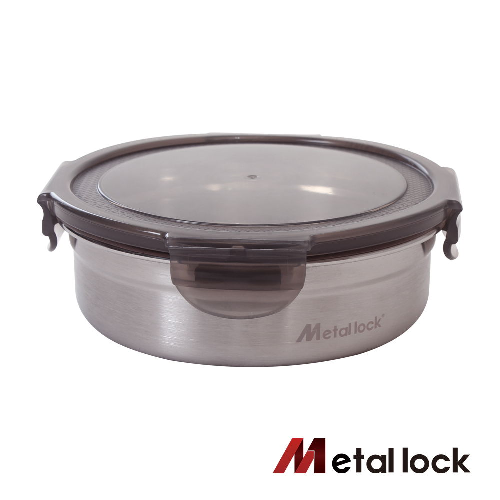 韓國Metal lock 圓形不鏽鋼保鮮盒800ml