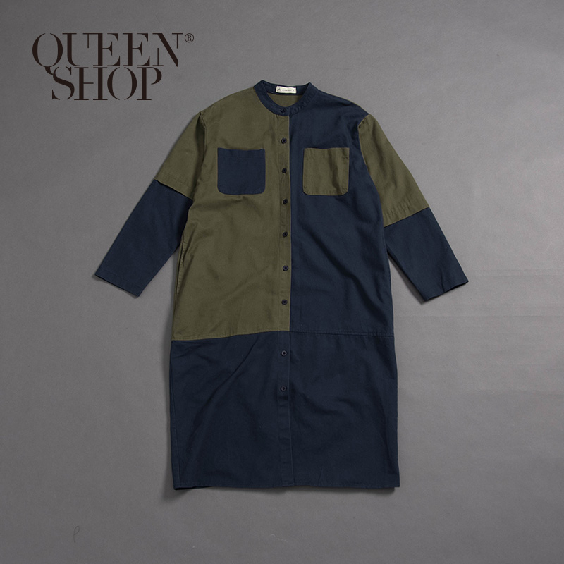 Ｑｕｅｅｎ Ｓｈｏｐ【01084769】女裝 親子系列 撞色口袋洋裝 S/M/L＊現+預＊