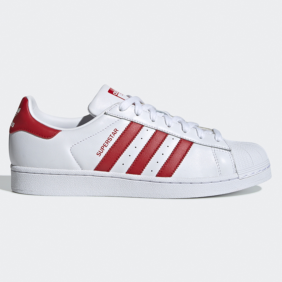 Adidas ORIGINALS SUPERSTAR 女鞋 休閒 潮流 復古 白 紅【運動世界】 BD7420