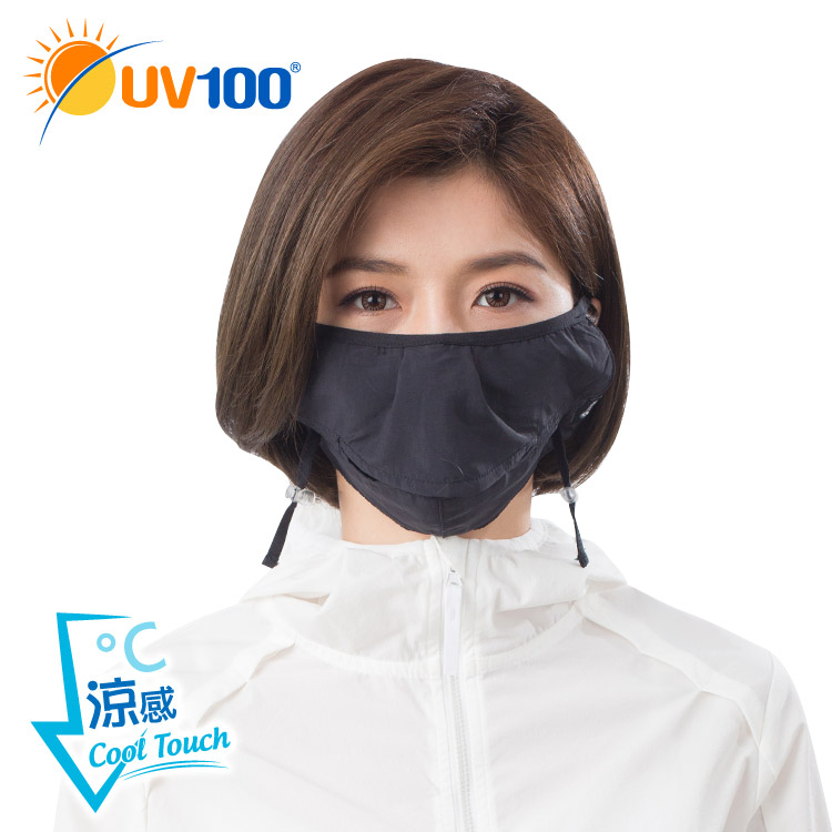 UV100 防曬 抗UV-涼感防塵透氣口罩-耳繩可調