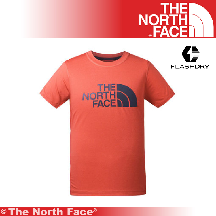 【The North Face 美國 男 排汗LOGO短T/L《紅白》】3CJM/吸濕排汗/透氣/短T/上衣/排汗衣/基本款★滿額送