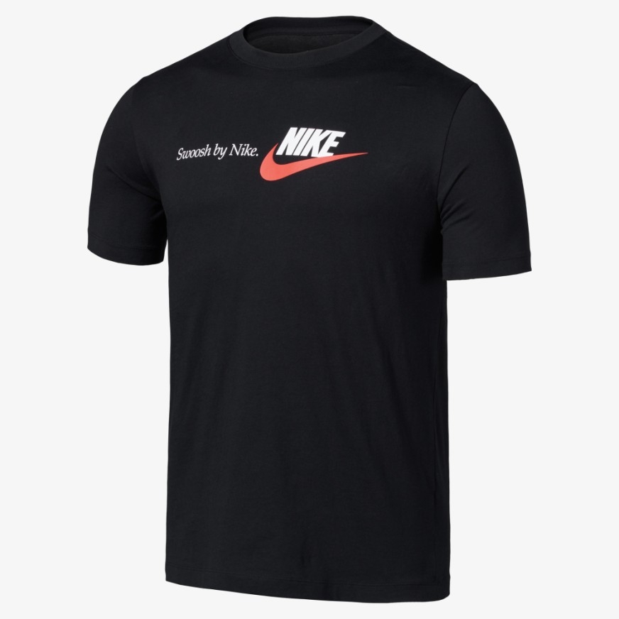 ★現貨在庫★ NIKE SWOOSH LOGO TEE 男裝 短袖 上衣 休閒 純棉 黑 【運動世界】AR5024-010