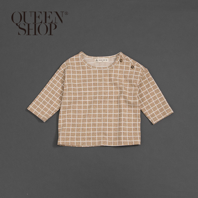 Ｑｕｅｅｎ Ｓｈｏｐ【01038092】童裝 親子系列格紋短袖棉T S/M/L/XL＊現+預＊