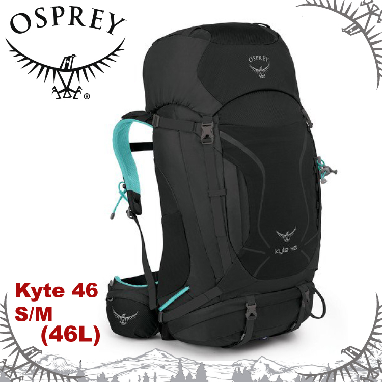 【OSPREY 美國 Kyte 46 S/M 登山背包《暗蘭灰》46L】雙肩後背包/輕量透氣/自助旅行/3D立體網背