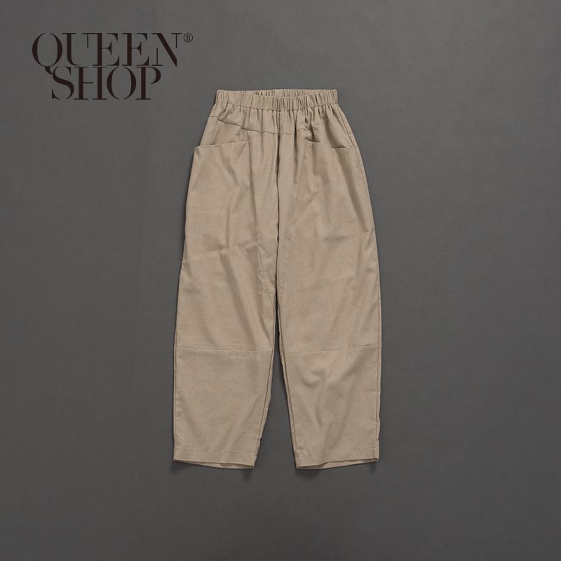 Ｑｕｅｅｎ Ｓｈｏｐ【04080119】親子系列 素色棉麻老爺褲 兩色售 1/2/3/4＊現+預＊