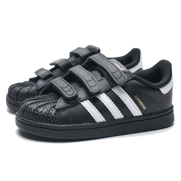 ADIDAS SUPERSTAR 黑白 金標 三條線 休閒 懶人鞋 小童 (布魯克林) BZ0419