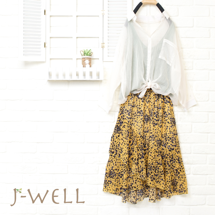 J-WELL 雪紡輕盈感短襯衫背心長裙三件組(組合913 8J1491米 8J1479綠 8J1449黃)