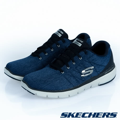 SKECHERS FLEX ADVANTAGE 3.0 男鞋 健走 訓練 寬楦 針織網布 輕量 避震 深藍【運動世界】52957WNVY