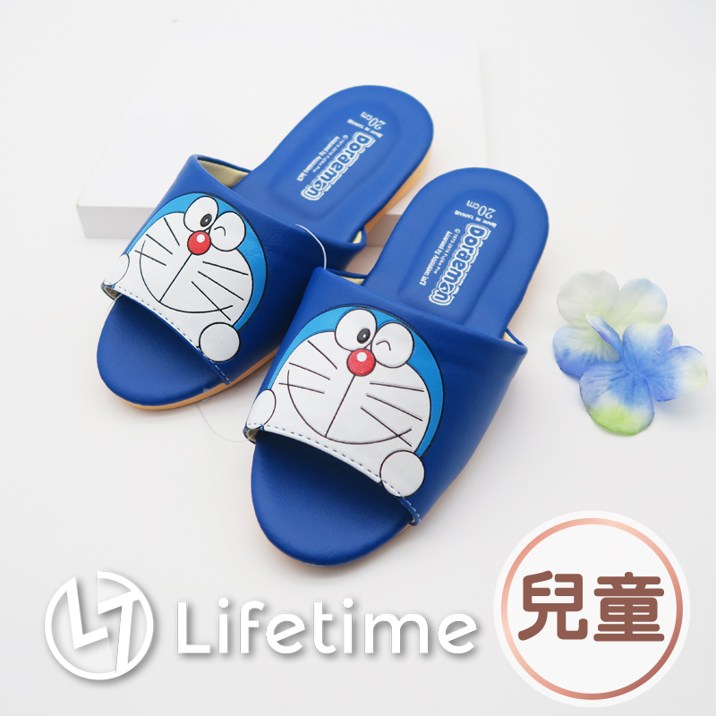 ﹝哆啦A夢兒童皮質拖鞋﹞正版室內拖鞋 兒童鞋 小孩鞋 小叮噹 Doraemon〖LifeTime一生流行館〗