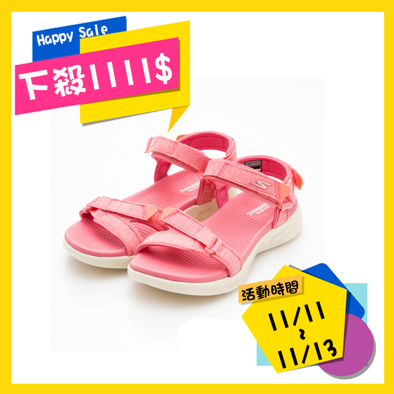 SKECHERS系列-女款粉色休閒涼拖鞋-NO.15315PNK