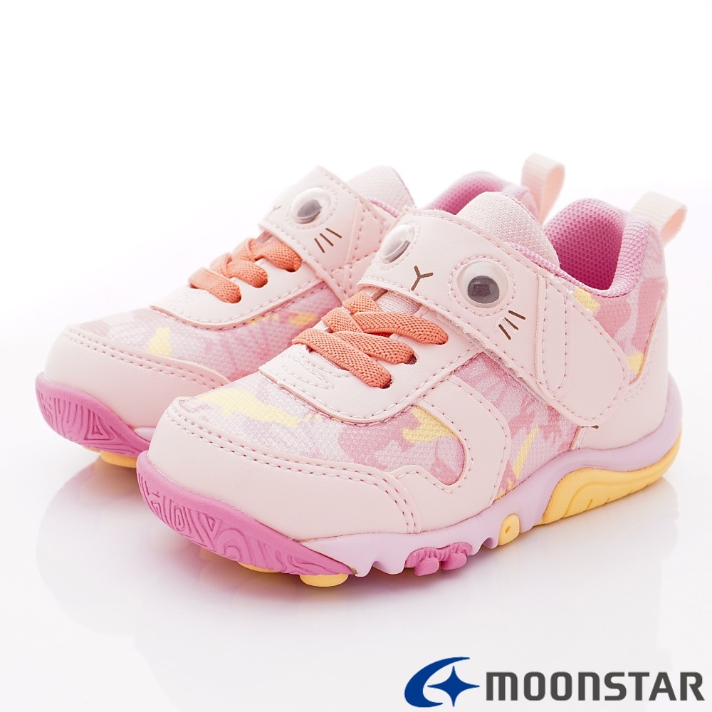 日本Moonstar機能童鞋 Carrot-2E玩耍速乾公園鞋款 22474粉(中小童段)