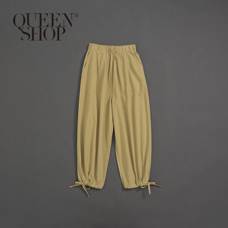 Ｑｕｅｅｎ Ｓｈｏｐ【04101369】女裝 褲腳綁帶縮口造型長褲 S/M＊現+預＊