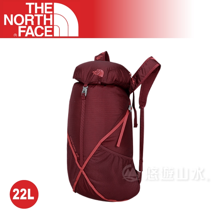 【The North Face 22L 輕量專業登山背包《暗紅/刺紅》】NF00CF05LDN/健行背包/登山包/後背包