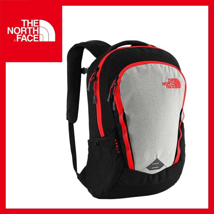 【The North Face 27L 15吋電腦背包《黑/火紅》】CHJ0/出國/旅遊/休閒