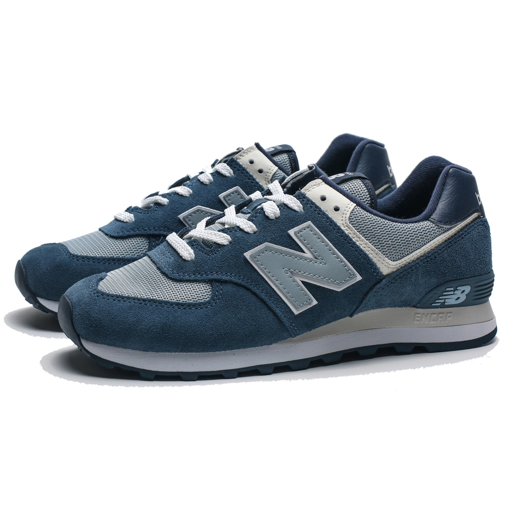 NEW BALANCE 574 丈藍麂皮 灰藍LOGO 復古 休閒鞋 男 (布魯克林) ML574SPI