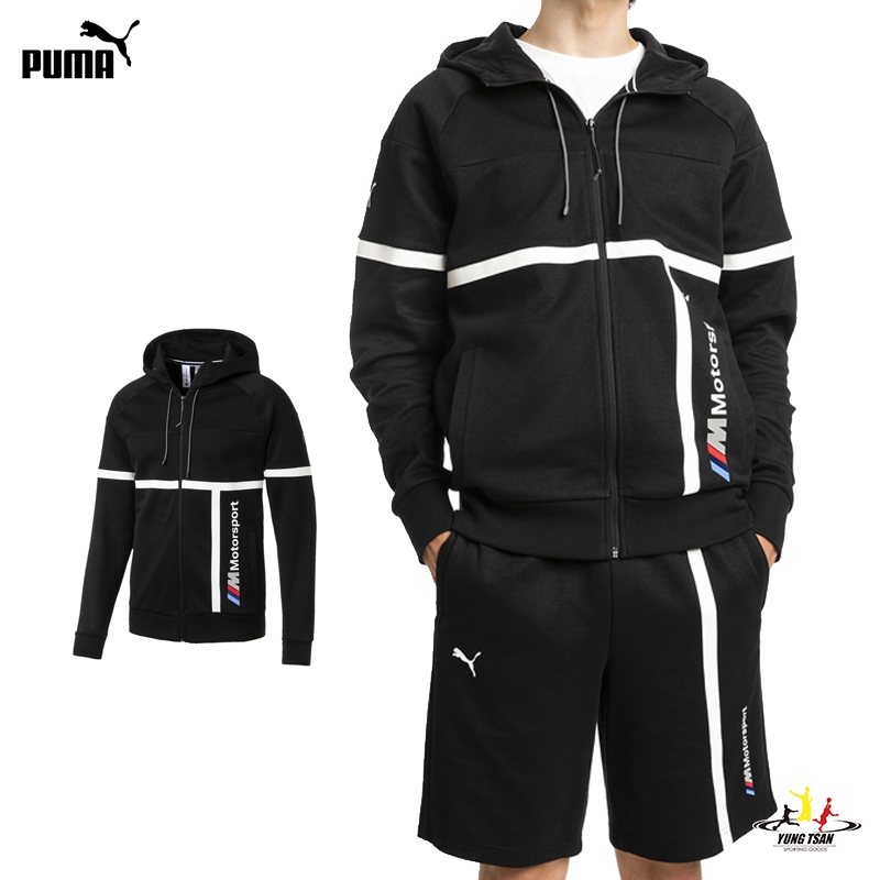 Puma BMW 外套 Hooded 男 黑 連帽外套 運動外套 賽車 聯名款 運動 休閒 外套 57778801