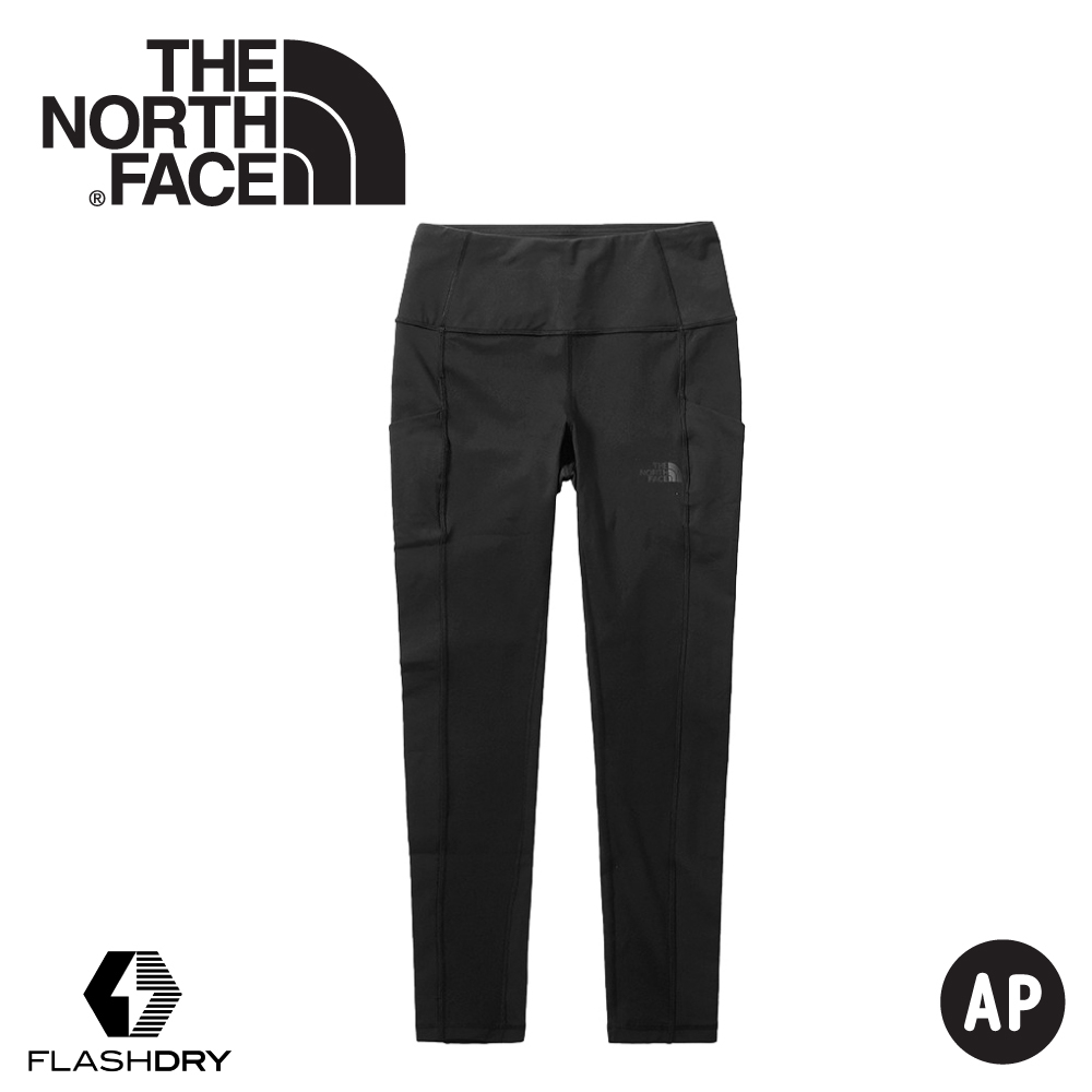 【The North Face 女 FlashDry-XD彈性內搭長褲《黑》】46IH/緊身褲/健身褲/慢跑褲/運動褲