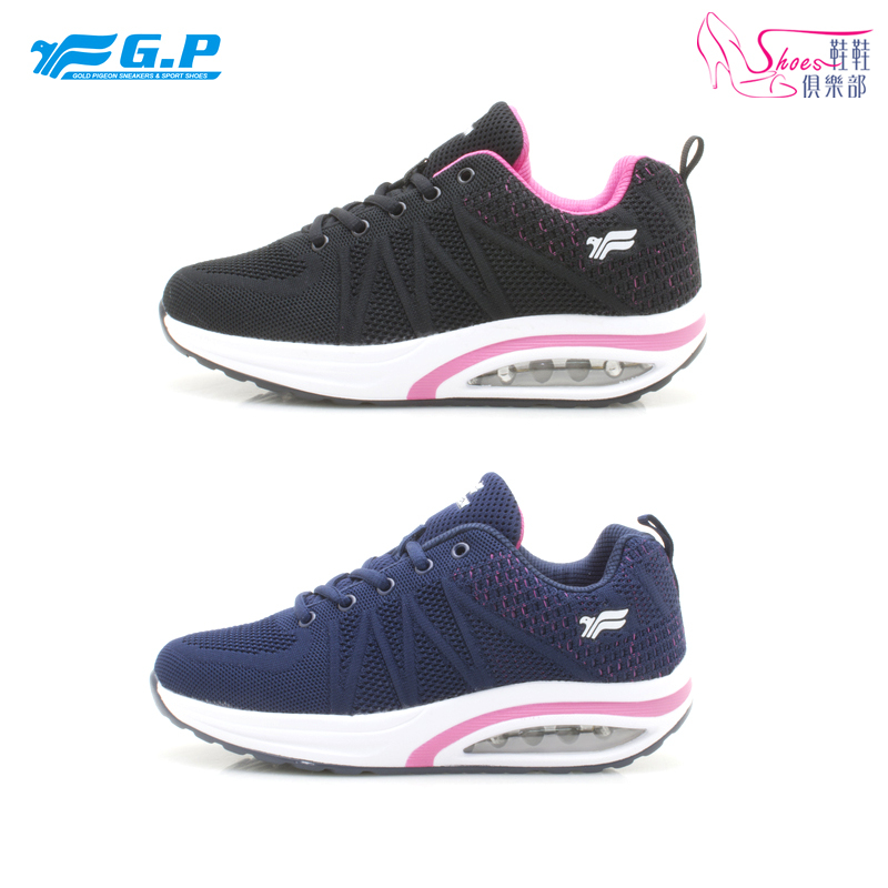 運動鞋．G.P熱銷新品全膠底氣墊運動鞋．黑/藍【鞋鞋俱樂部】【255-P5889W】
