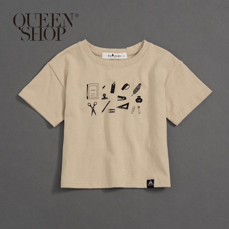 Ｑｕｅｅｎ Ｓｈｏｐ【01038106】童裝 親子系列 文具插圖短T S/M/L/XL＊現+預＊