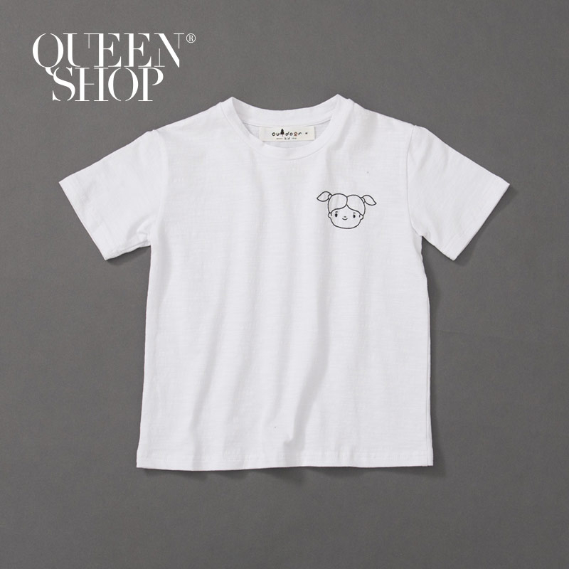 Ｑｕｅｅｎ Ｓｈｏｐ【01038051】童裝 親子系列人臉繡花棉T S/M/L/X＊現+預＊