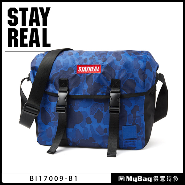 STAYREAL 側背包 迷彩郵差包 藍色 BI17009-B1  得意時袋