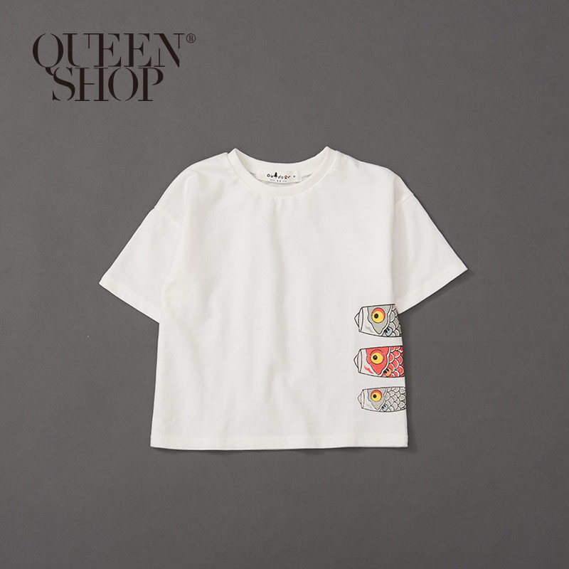 Ｑｕｅｅｎ Ｓｈｏｐ【01038116】童裝 親子系列 鯉魚旗圓領T S/M/L＊現+預＊