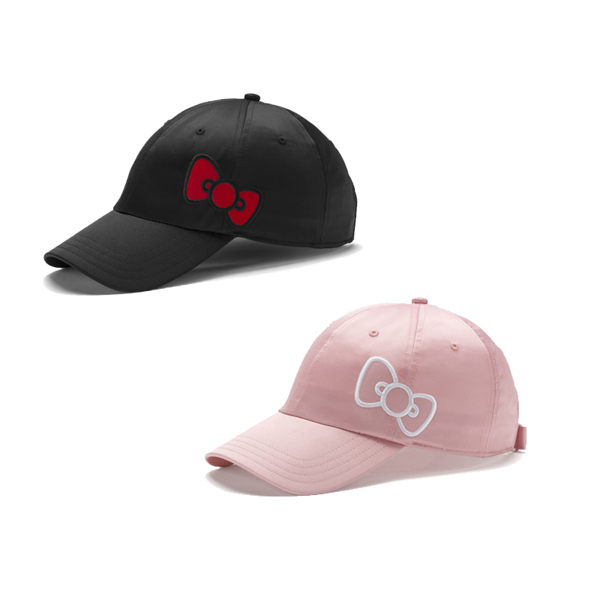 Puma Hello Kitty 黑 粉 帽子 棒球帽 運動帽 運動 慢跑 六分割帽 可調整式 運動帽 02272101 02272102
