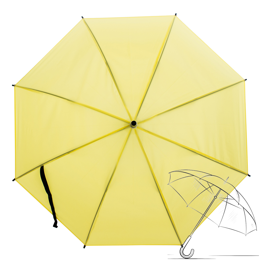 樂嫚妮 自動開傘/直立雨傘-彩色磨砂黃