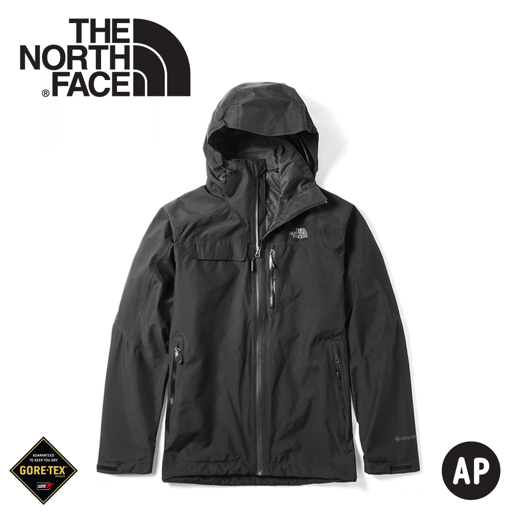 【The North Face 男 GORE-TEX單件式防水外套《黑》】49B6/衝鋒衣/防水外套/風雨衣