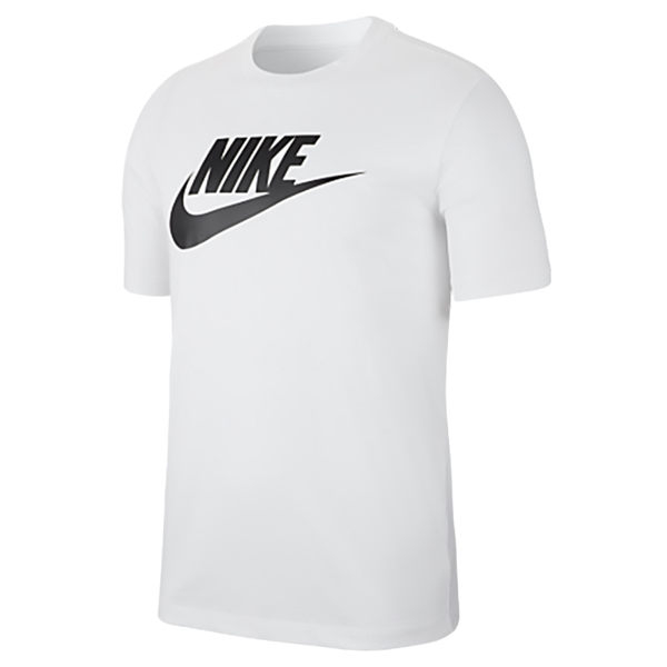 NIKE SWOOSH LOGO 白底 黑勾 經典款 休閒 短T 男 (布魯克林) AR5005-101