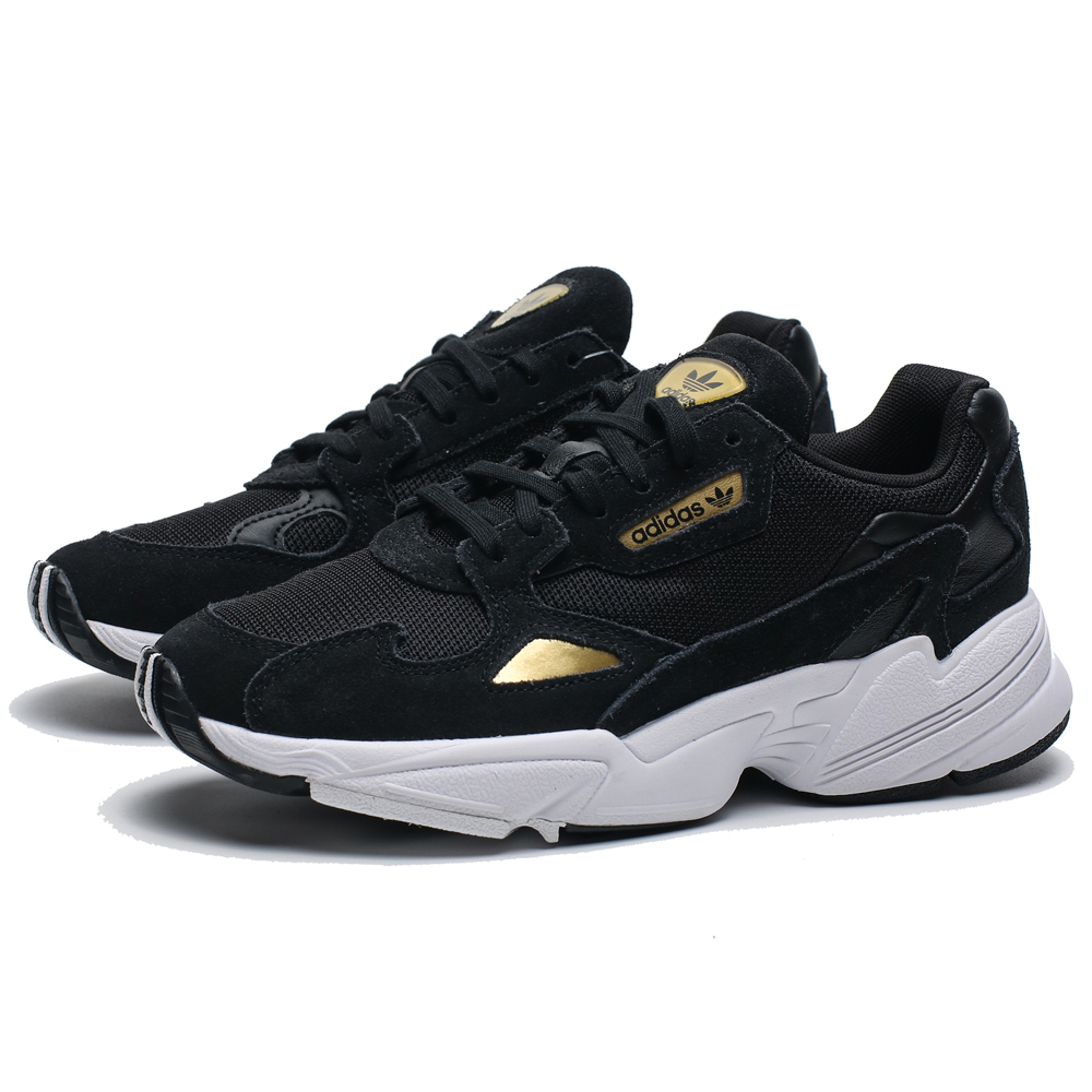 ADIDAS ORIGINALS FALCON 黑 金 休閒 老爹鞋 女 (布魯克林) FU6898