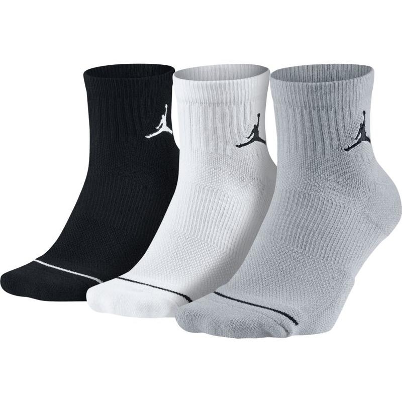 NIKE Jordan 黑 白 灰 中筒 厚底襪三雙一組 （3入1組） 男 (布魯克林) SX5544-017