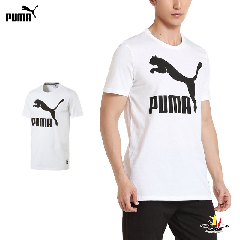 Puma 男 白色 短袖 上衣 短T 棉質上衣 LOGO 運動 休閒 服飾 短袖 57381002