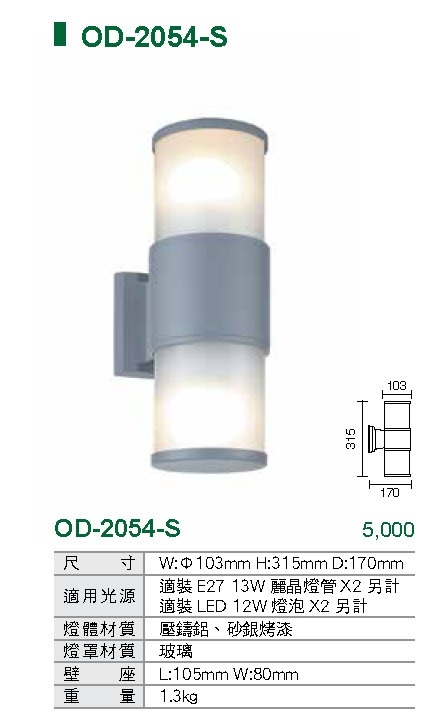 【燈王的店】戶外壁燈 庭園燈 公園燈 戶外照明 ☆ OD2054S