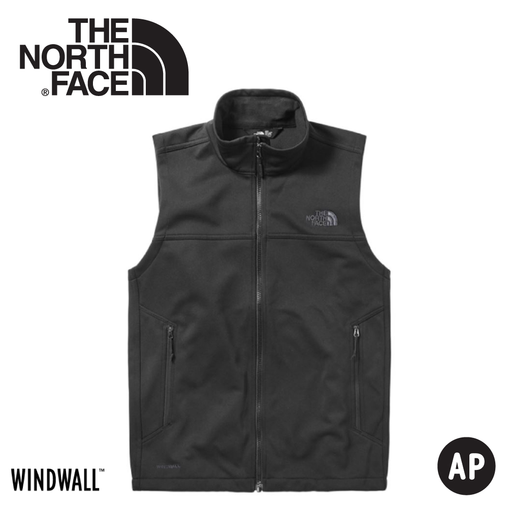 【The North Face 男 WindWall防風防潑保暖背心《黑》】366K/保暖背心/防風背心