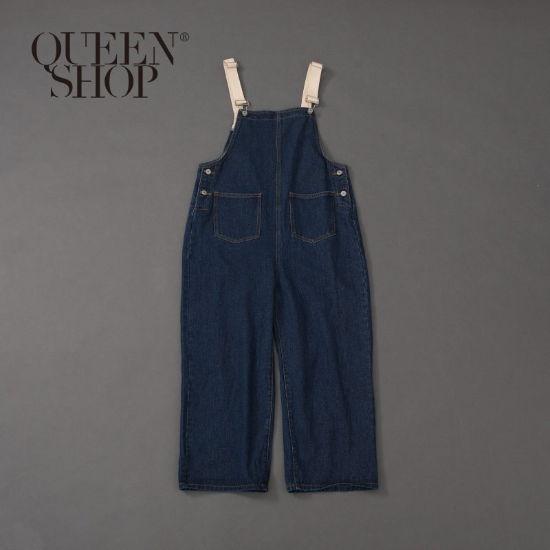 Ｑｕｅｅｎ Ｓｈｏｐ【04050599】女裝 親子系列 棉繩吊帶牛仔褲 S/M＊現+預＊