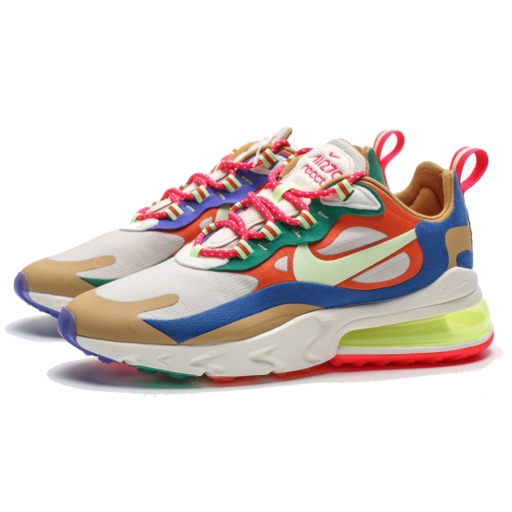 NIKE W AIR MAX 270 REACT 綠 橘 土黃 螢光綠 氣墊 慢跑 女(布魯克林)CQ4805-071