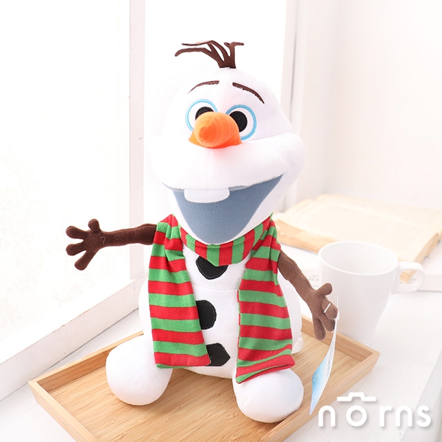 【雪寶娃娃 條紋圍巾12吋】Norns 迪士尼正版授權 冰雪奇緣 FROZEN OLAF 絨毛玩偶玩具 雪人 聖誕節