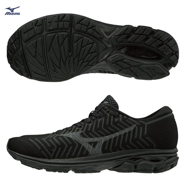 MIZUNO WAVEKNIT R2 男鞋 慢跑 路跑 耐磨 透氣 緩震 黑【運動世界】J1GC182903