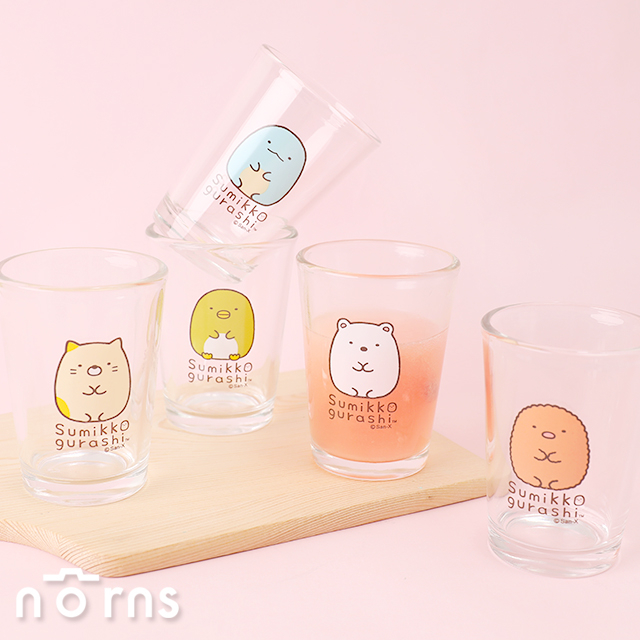 【角落小夥伴透明玻璃飲料杯】Norns SAN-X正版授權 乾杯 乾拜杯 水杯 玻璃杯 果汁杯